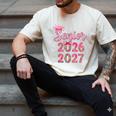Coquette Pink Bow Flowers Senior 2026 2027 Graduation Men's Comfort Colors T-Shirt Ivory