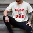 Dad Rockin One Birthday Family Matching Rock Guitar Men's Comfort Colors T-Shirt Ivory Dad Rockin One Birthday Family Matching Rock Guitar Men's Comfort Colors T-Shirt Ivory