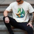 Dragon With Book Men's Comfort Colors T-Shirt Ivory