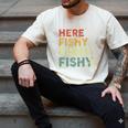 Fishing Here-Fishy Bass Fish Dad Men's Comfort Colors T-Shirt Ivory