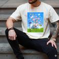Frutiger Aero Aesthetic Tech Cherry Blossom Fishes Bubbles Men's Comfort Colors T-Shirt Ivory