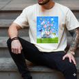 Frutiger Aero Aesthetic Tech Cherry Blossom Fishes Bubbles Raglan Baseball Tee Men's Comfort Colors T-Shirt Ivory
