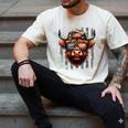 Highland Cow 4th July USA Flag Dad Father America Men Boys Men's Comfort Colors T-Shirt Ivory