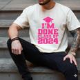 I'm Done Class Of 2024 Pink Girls Women Graduation Men's Comfort Colors T-Shirt Ivory