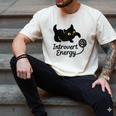 Introvert Energy Cat Love Cat Meme Men's Comfort Colors T-Shirt Ivory