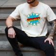 Kids Boys Benjamin Name Personalized Superhero Comic Book Men's Comfort Colors T-Shirt Ivory