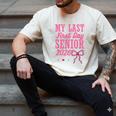 My Last First Day Senior 2026 Coquette Pink Bow Graduation Men's Comfort Colors T-Shirt Ivory