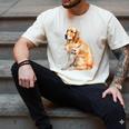 I Love Dad Patriotic Golden Retriever Canine Dog Lover Men's Comfort Colors T-Shirt Ivory