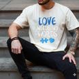 Love Needs No Words Autism Awareness Shirt Mom Dad Teacher Men's Comfort Colors T-Shirt Ivory