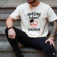 Nursing School Survivor Women Graduation RN Gift Shirt Men's Comfort Colors T-Shirt Ivory