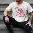 Pink Coquette Bow Senior 2025 Back To School Graduation Girl Men's Comfort Colors T-Shirt Ivory