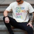 Queer Books Save Lives Read Banned Books LGBTQIA Books Men's Comfort Colors T-Shirt Ivory
