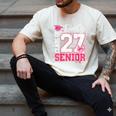 Senior 2027 Class Of 2027 Pink Coquette Bow Graduation Girl Men's Comfort Colors T-Shirt Ivory