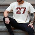 Senior 2027 Maroon Senior Class Of 27 Jersey Graduation Men's Comfort Colors T-Shirt Ivory