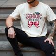 Senior Class Of 2027 Coquette Pink Bow Graduation 2027 Girls Men's Comfort Colors T-Shirt Ivory