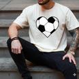 Soccer Ball Heart Idea For Mom Dad Kids T-Shirt Men's Comfort Colors T-Shirt Ivory