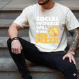 Social Worker Will Work For Pizza Graduation Men's Comfort Colors T-Shirt Ivory