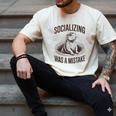 Socializing Was a Mistake Prairie Dog Introverts Humor Men's Comfort Colors T-Shirt Ivory