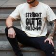 Straight Outta Preschool Graduation Cap Gown 2022 Cute Men's Comfort Colors T-Shirt Ivory