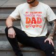 My Valentine Calls Me Dad Retro Groovy Family Daddy Papa Men Men's Comfort Colors T-Shirt Ivory
