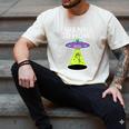 I Wanna Go Home Introvert UFO UAP Flying Saucer Trippy Alien Men's Comfort Colors T-Shirt Ivory