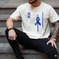 I Wear Blue For My Dad Colon Cancer Awareness Blue USA Flag Men's Comfort Colors T-Shirt Ivory