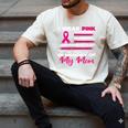 I Wear Pink In Memory Of My Mom Breast Cancer Awareness Premium Tri-Blend Men's Comfort Colors T-Shirt Ivory