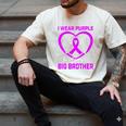 I Wear Purple In Memory Of My Big Brother Alzheimers Graphic Men's Comfort Colors T-Shirt Ivory I Wear Purple In Memory Of My Big Brother Alzheimers Graphic Men's Comfort Colors T-Shirt Ivory