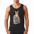 Bookworm Corgi Reading Books Drinking Coffee Dog Lover Men Tank Top