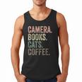 Camera Books Cats And Coffee Lover Photography Men Women Men Tank Top