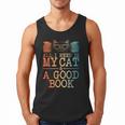 Cat & Book Art For Men Women Cat Librarian Novel Book Lover Men Tank Top