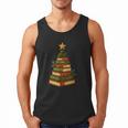 Christmas Book Tree Bookshelf Holiday For Readers Librarians Men Tank Top