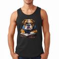 Cute Dog English Bulldog Reading Book Men Tank Top