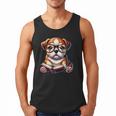 Cute Dog Puppy English Bulldog Reading Book Men Tank Top