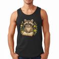Cute Raccoon Reading Book Flowers Floral Men Tank Top