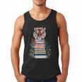 Cute Tiger With Book Floral Bookworm Librarian Book Lover Men Tank Top