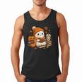 Halloween Ghost Reading Book Lovers Coffee Girl Women Men Tank Top