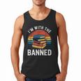 I'm With The Banned Stack Of Books Vintage Sunset Retro Men Tank Top