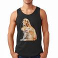 I Love Dad Patriotic Golden Retriever Canine Dog Lover Men Tank Top