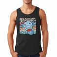 Readsolotl Blue Kawaii Axolotl Book Lover Reading Retro Men Tank Top
