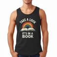 Retro Rainbow Take A Look It's In A Book Reading Men Tank Top