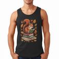 Squirrel Reading Book Lovers Fall Leaves Library Books Men Tank Top