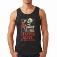 Staying Alive One Book At A Time Skeleton Reading Librarian Men Tank Top Staying Alive One Book At A Time Skeleton Reading Librarian Men Tank Top