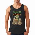Unearth a Story Triceratops Dinosaur Reading Books Cute Dino Men Tank Top