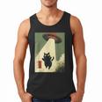 Vintage Japanese Cat Alien Cat Dad UFO Abduction Graphic Tee Men Tank Top
