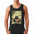 Vintage Japanese Cat Book Lovers Librarian Cat Dad Teacher Men Tank Top