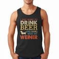 Weiner Dachshund Dad Drink Beer Hang With Dog Vintage Men Tank Top