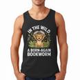 Women's Wild About Reading Book Reader Lion Zoo Animals Kids Men Tank Top