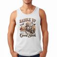 Bookish Retro Western Cowgirl Texas Book Lover Novel Reader Men Tank Top