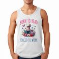 Born To Read Forced To Work Reading Skeleton Bookish Book Men Tank Top